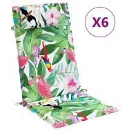 Възглавници за столове с облегалки 6 бр шарени Оксфорд плат