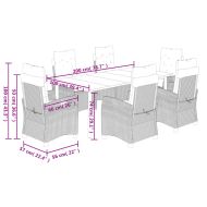 Градински комплект с възглавници 7 части бежов микс полиратан