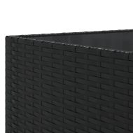 Градински лаундж комплект с възглавници 7 части черен полиратан