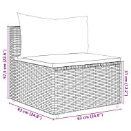 Градински лаундж комплект с възглавници 7 части черен полиратан