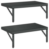 Стенни рафтове 2 бр 50x30 см черни неръждаема стомана