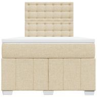 Боксспринг легло с матрак, кремаво, 120x190 см, плат