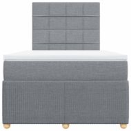 Боксспринг легло с матрак, светлосиво, 120x190 см, плат