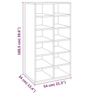 Етажерка за обувки, опушен дъб, 54x34x100,5 см, инженерно дърво