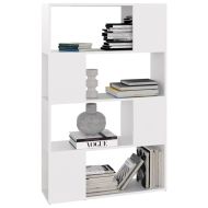 Библиотека, бяла, 80x24x124,5 см, инженерно дърво