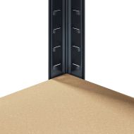 Ъглов стелаж с 5 рафта, антрацит, стомана и инженерно дърво