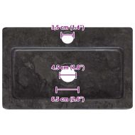 Стенна мивка черна 38x24x6,5 см мрамор