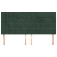 Табла за легло, тъмнозелена, 200x5x118/128 см, кадифе