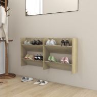 Стенни шкафове за обувки, 2 бр, дъб сонома, 60x18x60 см, ПДЧ