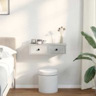 Стенен рафт с чекмеджета бетонно сив 60x28x15см инженерно дърво