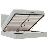 Османска легло с матраци, светлосиво, 160x200 см, кадифе