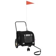 Ремарке за колело за любимци черно Оксфорд плат и желязо