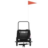 Ремарке за колело за любимци черно Оксфорд плат и желязо