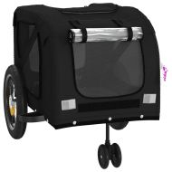 Ремарке за колело за любимци черно Оксфорд плат и желязо