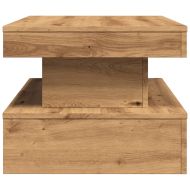 Маса за кафе с LED осветление, дъб артизан, 90x50x40 см