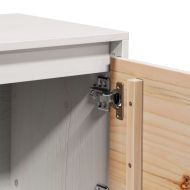 ТВ шкаф, бял, 156x37x45 см, бор масив