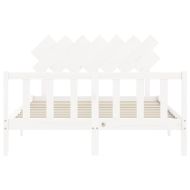 Рамка за легло без матрак, бял, 140x190 см, бор масив