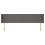 Горна табла с уши, сива, 203x23x78/88 см, изкуствена кожа