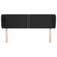 Горна табла с уши, черна, 147x23x78/88 см, изкуствена кожа