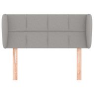 Горна табла за легло с уши, светлосива,93x23x78/88 см, плат