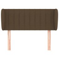 Горна табла за легло с уши, тъмнокафява, 83x23x78/88 см, плат