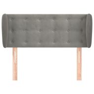 Горна табла за легло с уши, светлосива,83x23x78/88 см, кадифе