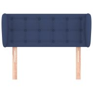 Горна табла за легло с уши, синя, 93x23x78/88 см, плат