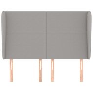 Горна табла за легло с уши, светлосива, 147x23x118/128 см, плат