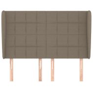 Горна табла за легло с уши, таупе, 147 x 23 x 118/128 см, плат