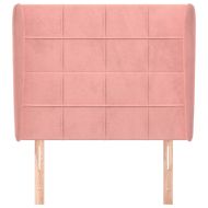 Горна табла за легло с уши, розова, 103x23x118/128 см кадифе