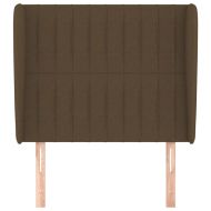 Горна табла за легло с уши, тъмнокафява, 83x23x118/128 см, плат