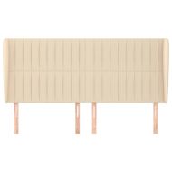 Горна табла за легло с уши, кремава, 203x23x118/128 см, плат