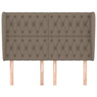 Горна табла за легло с уши, таупе, 147 x 23 x 118/128 см, плат