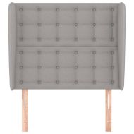 Горна табла за легло с уши, светлосива, 93x23x118/128 см, плат