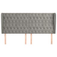 Горна табла за легло с уши,светлосива, 203x23x118/128 см кадифе