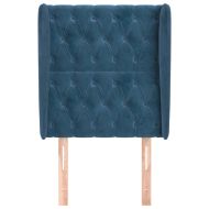 Горна табла за легло с уши, тъмносиня, 83x23x118/128 см, кадифе