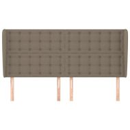 Горна табла за легло с уши, таупе, 183x23x118/128 см, плат