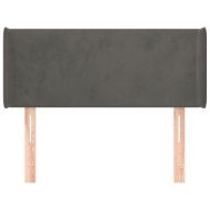 Горна табла за легло, тъмносива, 93x16x78/88 см, кадифе