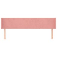 Горна табла за легло, розова, 203x16x78/88 см, кадифе