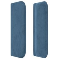 Горна табла за легло, тъмносиня, 147x16x78/88 см, кадифе