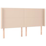 Горна табла с уши, капучино, 183x16x118/128 см, изкуствена кожа