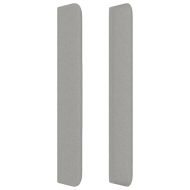 Горна табла за легло с уши, светлосива, 103x16x118/128 см, плат