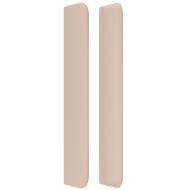 Горна табла с уши, капучино, 203x16x118/128 см, изкуствена кожа