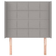 Горна табла за легло с уши, светлосива, 83x16x118/128 см, плат