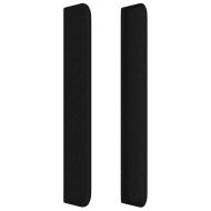 Горна табла за легло с уши, черна, 147x16x118/128 см, плат