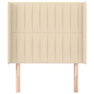 Горна табла за легло с уши, кремава, 103x16x118/128 см, плат