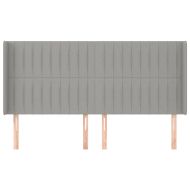 Горна табла за легло с уши, светлосива, 183x16x118/128 см, плат