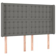 LED горна табла за легло, тъмносива, 147x16x118/128 см, плат