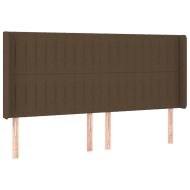 Боксспринг легло с матрак и LED, тъмнокафяво, 200x200 см, плат