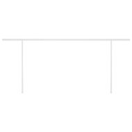 Ръчно прибиращ се сенник с LED, 6x3 м, кремав